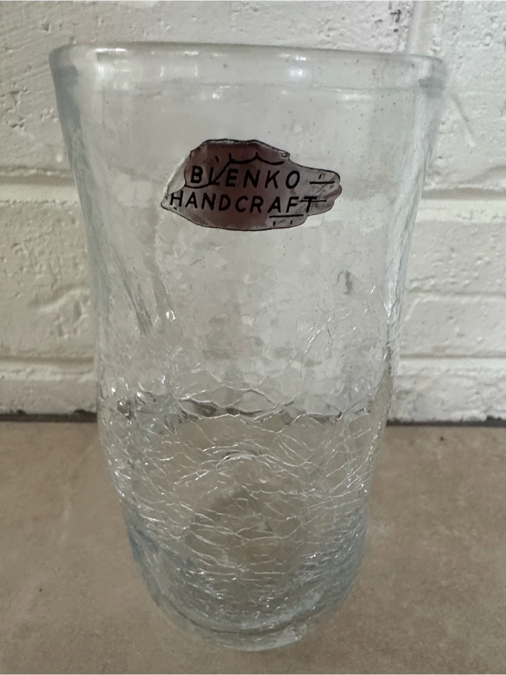 Sold Blenko Handcraft Clear Crackle Glass Tumblers - Set of 4